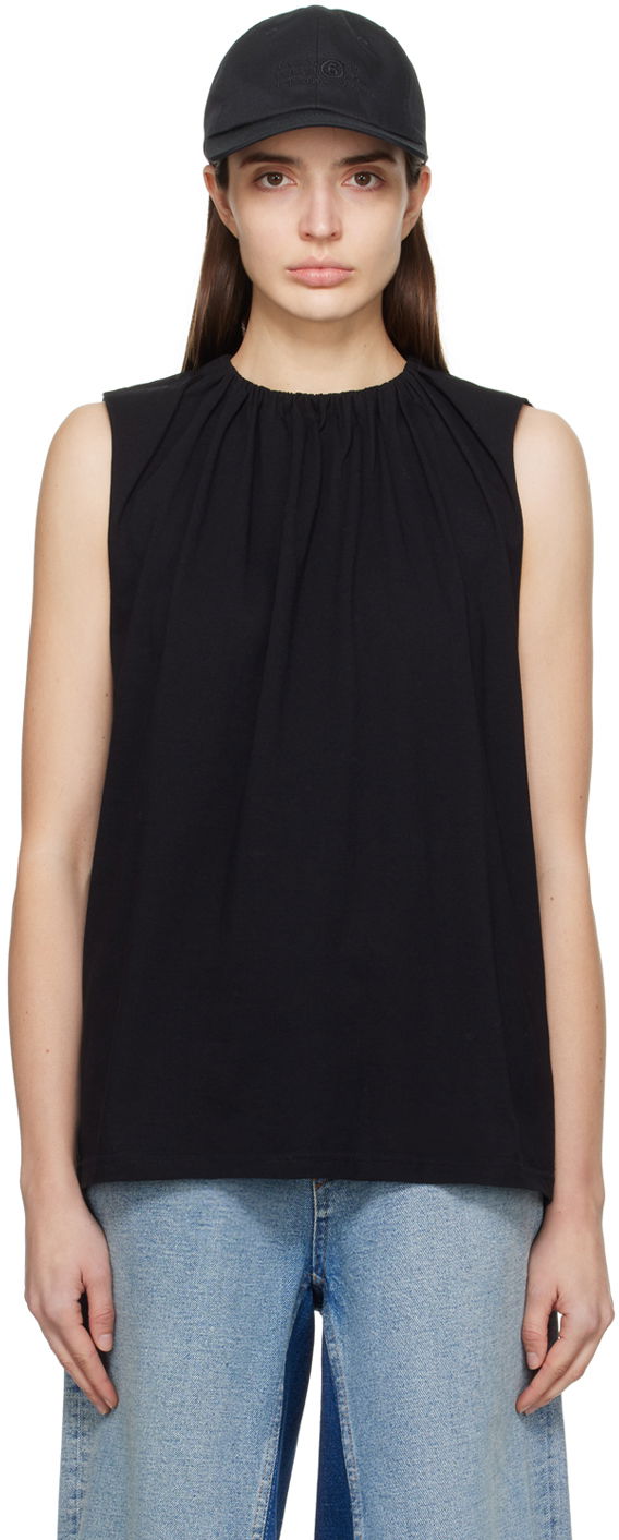 Tielko Maison Margiela MM6 Gathered Tank Top Čierna | S52NF0004 S23588, 0