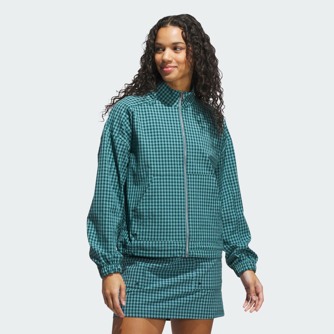 Súprava adidas Performance Ultimate365 Gingham Golf Jacket Zelené | JN7558, 0