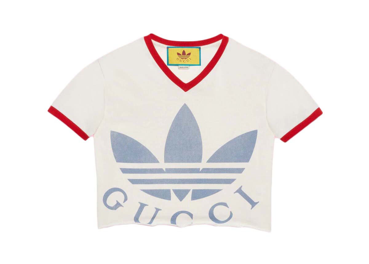 Crop Top Gucci adidas x Cropped T-Shirt White Biela | 693637 XJEB1 9095, 0