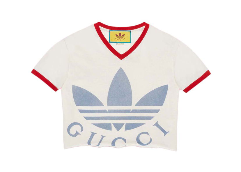 Crop Top Gucci adidas x Cropped T-Shirt White Biela | 693637 XJEB1 9095
