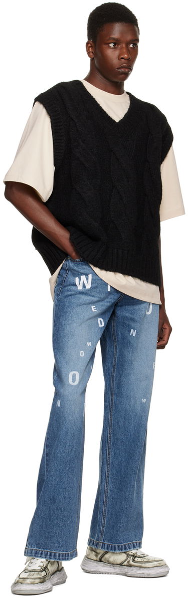Džínsy We11done Printed Jeans Modrá | WD-DP3-22-386-M-NV, 3