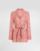 Dolce & Gabbana Silk Jacquard Pajama Shirt with DG Logo