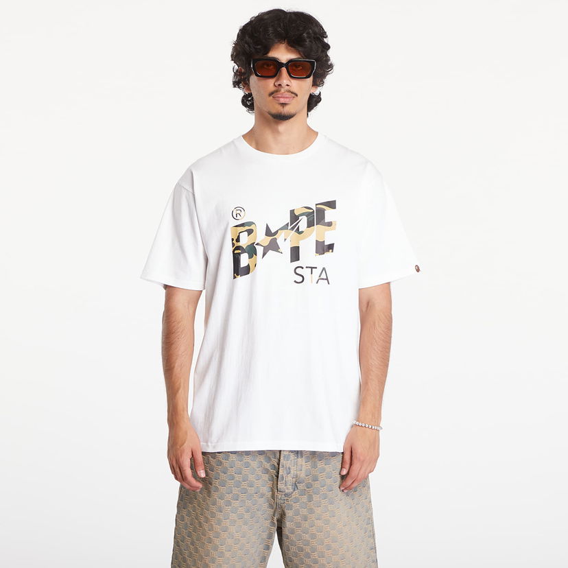 Tričko BAPE A BATHING APE 1St Camo Bape Sta Short Sleeve Tee Biela | 001TEK801014M WHD