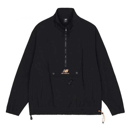 Vetrovka New Balance Logo Print Half-Zip Jacket Čierna | AMJ13359-BK