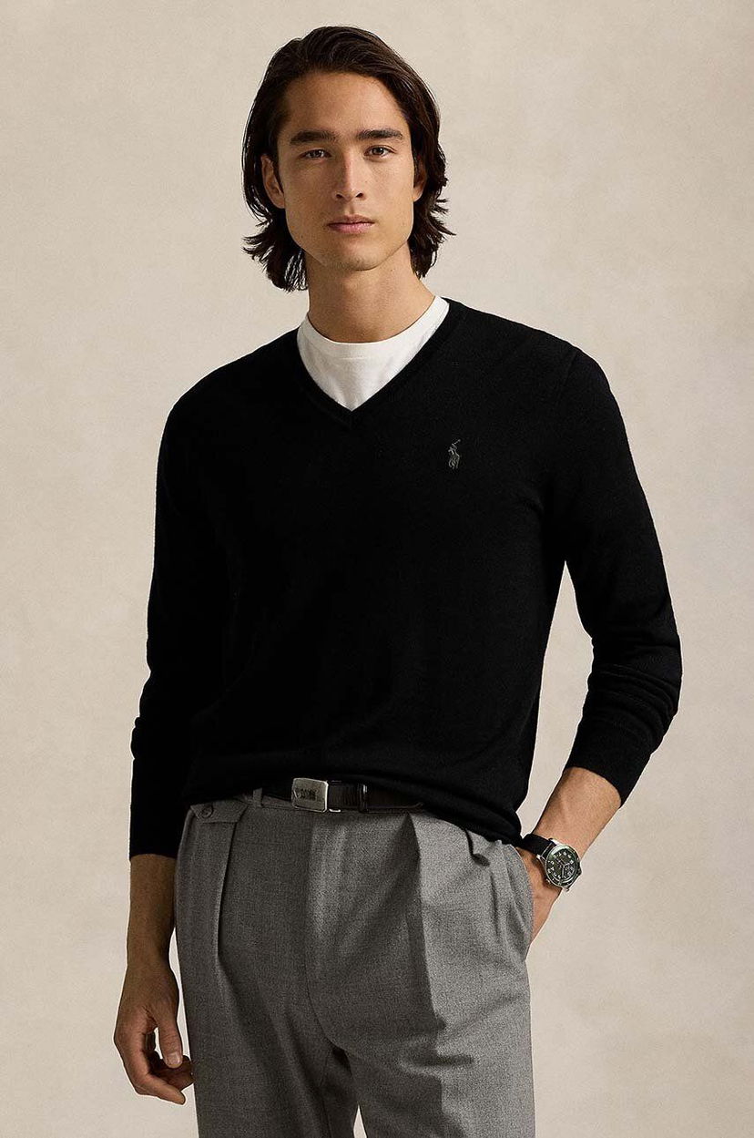 Sveter Polo by Ralph Lauren V-Neck Sweater Čierna | 710946142