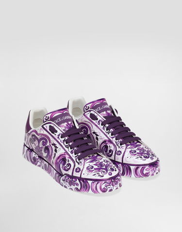 Tenisky a topánky Dolce & Gabbana Dolce & Gabbana Portofino Light Strobel Majolica Print Fialová | CK2330AI396I03TN, 1