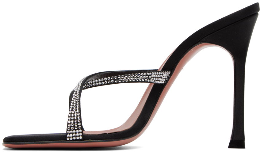 Amina Muaddi Adriana Crystal Slipper Heeled Sandals