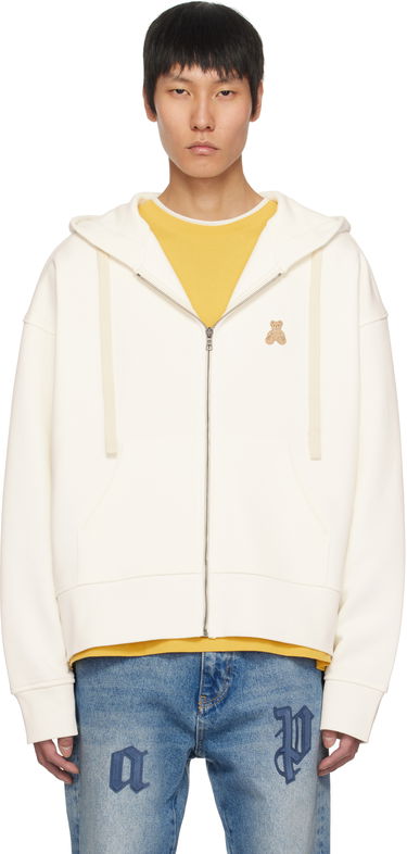 Mikina Palm Angels Palm Angels 'Bear in Mind' Zip-Up Hoodie Biela | PMBE021S25FLE0010360, 0