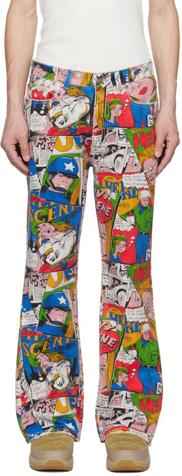 Džínsy ERL ERL Comic Print Flare Jeans Rôznofarebný | ERL06P011, 0