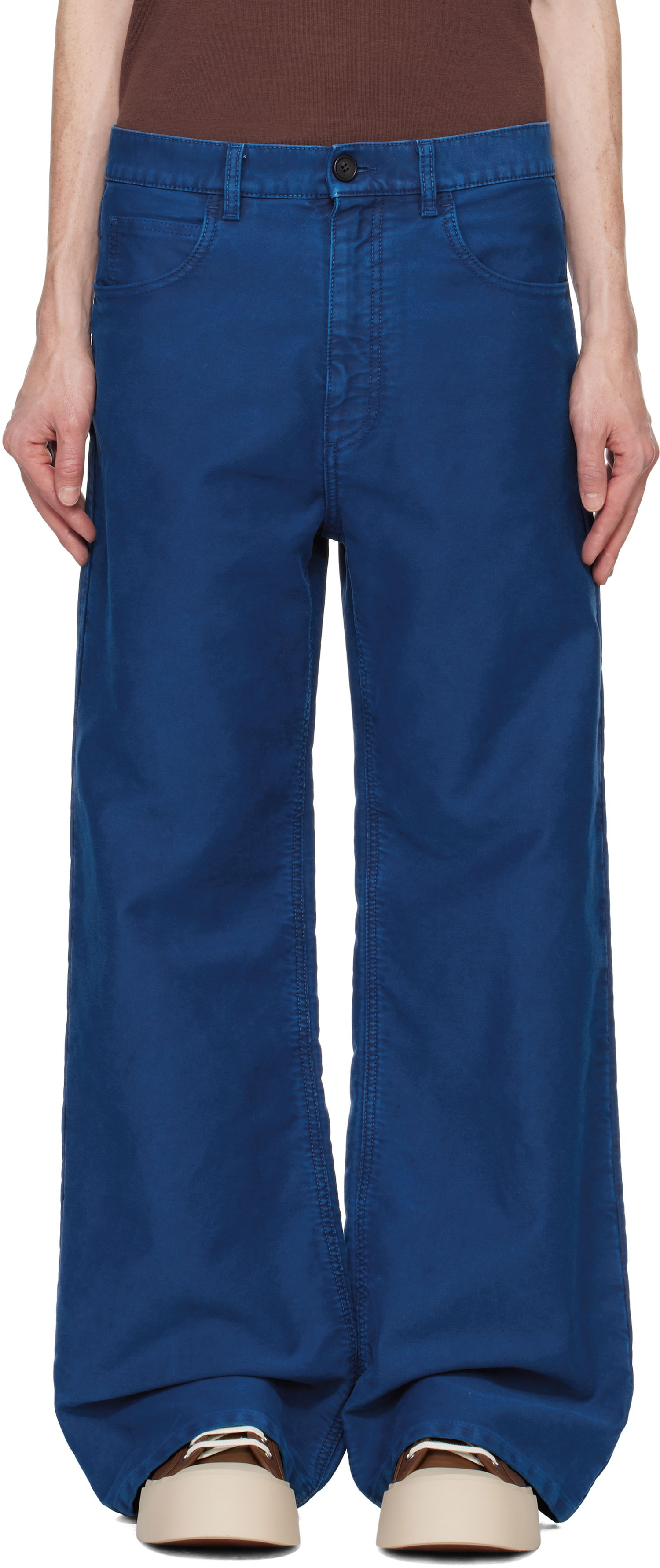 Nohavice Marni Marni Overdyed Wide Leg Jeans Modrá | PUMU0073GX USCY01, 0