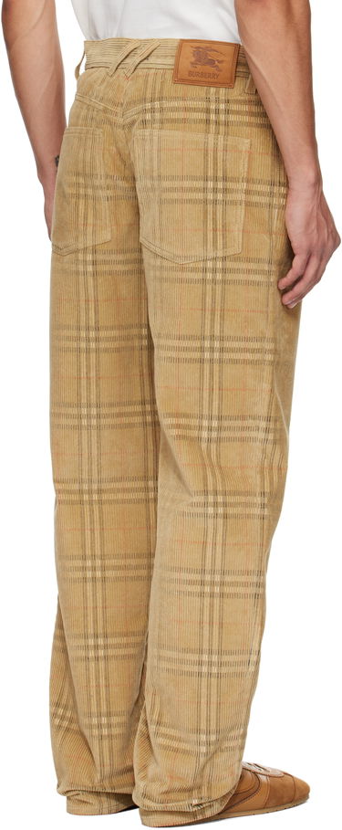 Nohavice Burberry Burberry Check Corduroy Trousers Béžová | 8113484, 2