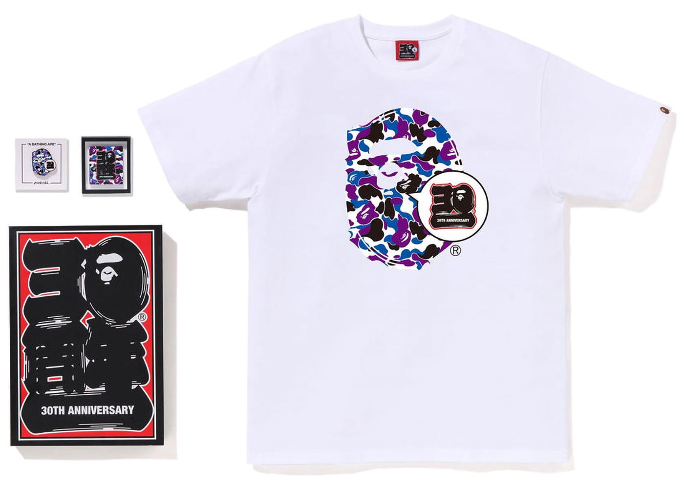 Tričko BAPE Store Hong Kong 30th Anniversary Ape Head Tee Set Biela | 1J22-110-033, 0