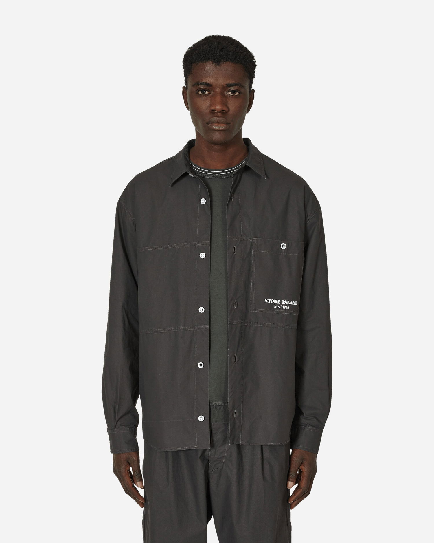 Košeľa Stone Island Marina Pleated Cotton Canvas Overshirt Šedá | 8015109X3 V0065, 0
