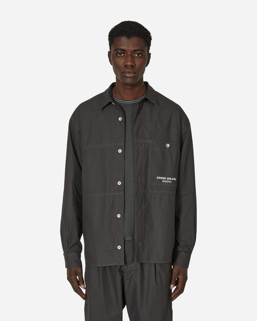 Košeľa Stone Island Marina Pleated Cotton Canvas Overshirt Šedá | 8015109X3 V0065