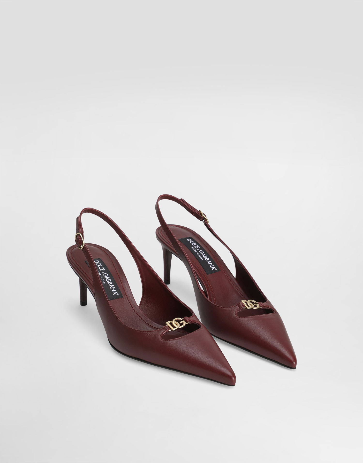 Doplnky Dolce & Gabbana Dolce & Gabbana Silk-Effect Nappa Leather Slingbacks Vínová | CG0796A195380346, 1