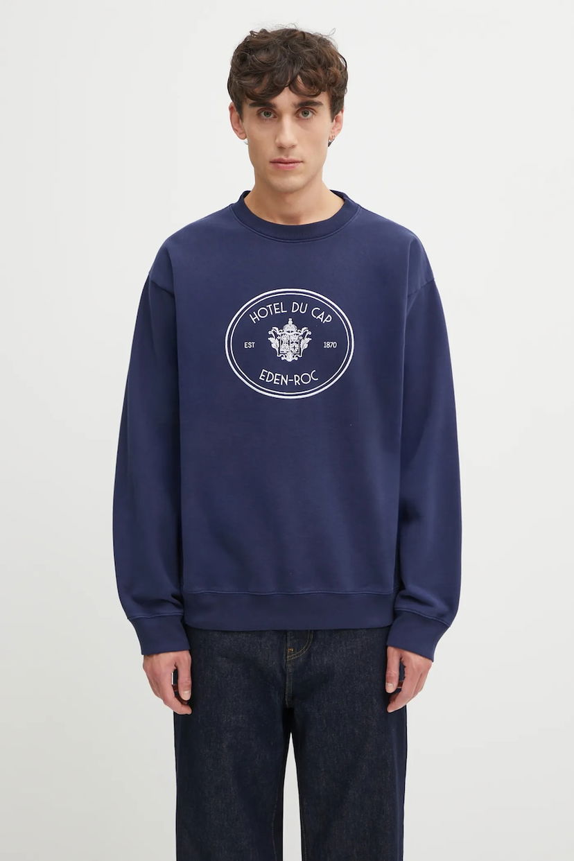 Mikina Sporty & Rich Embroidered Eden Crest Sweatshirt Navy | ST07160621BL106