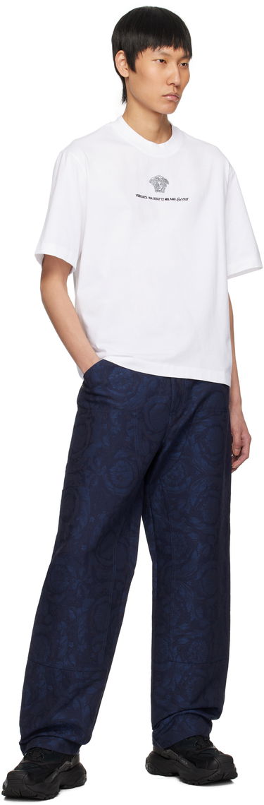 Džínsy Versace Versace Barocco Jacquard Carpenter Trousers Modrá | 1018885_1A09781, 3