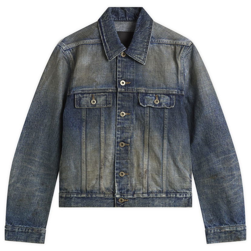 Bunda Rick Owens Rick Owens DRKSHDW Denim Trucker Jacket Modrá | DL02E2788-HVWJP-186