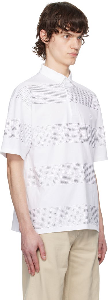 Polo tričko Coperni Coperni Crystal Striped Polo Biela | COPJS117CRF5026MEN, 1