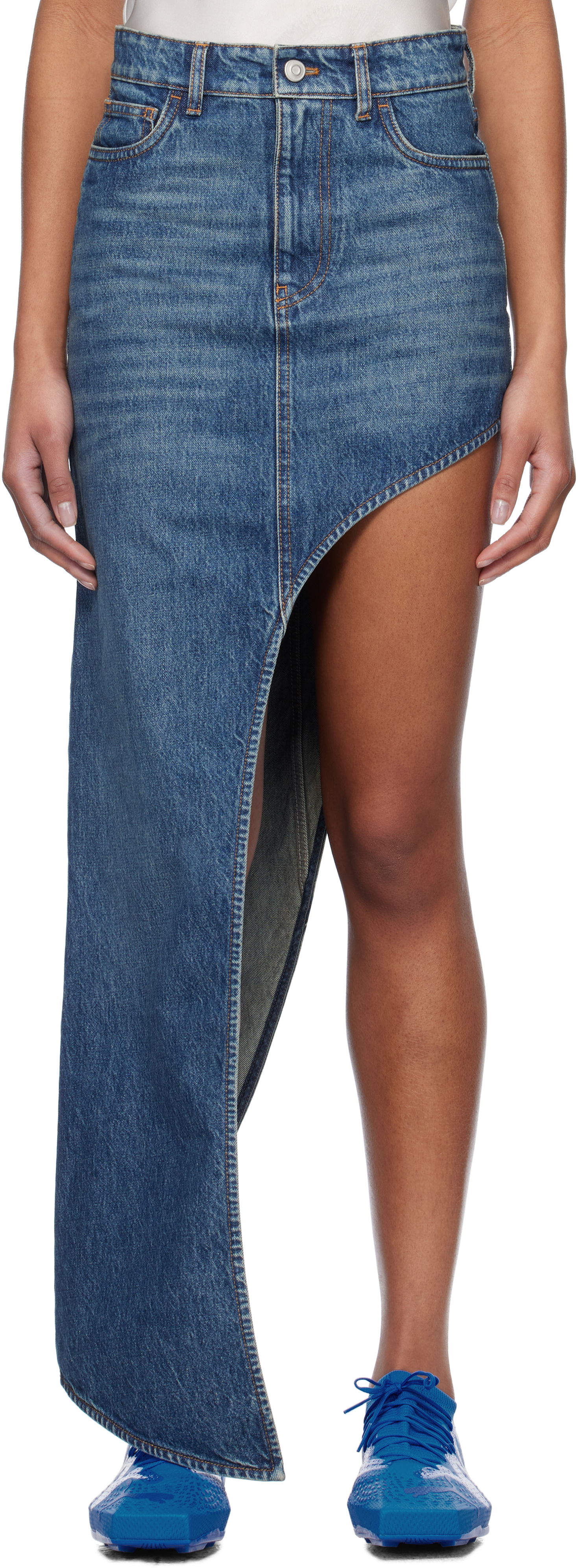 Sukňa Coperni Coperni One-Leg Denim Midi Skirt Modrá | COPJ84F2014, 0