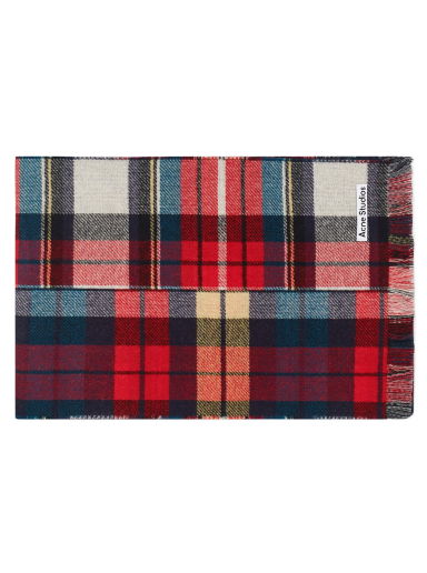 Šál Acne Studios Vorata Patchwork Tartan Scarf Červená | CA0278-DI9