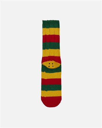 KAPITAL 56 Yarns Rasta Rainbowy Happy Heel Socks Red / Yellow / Green EK-1365 1