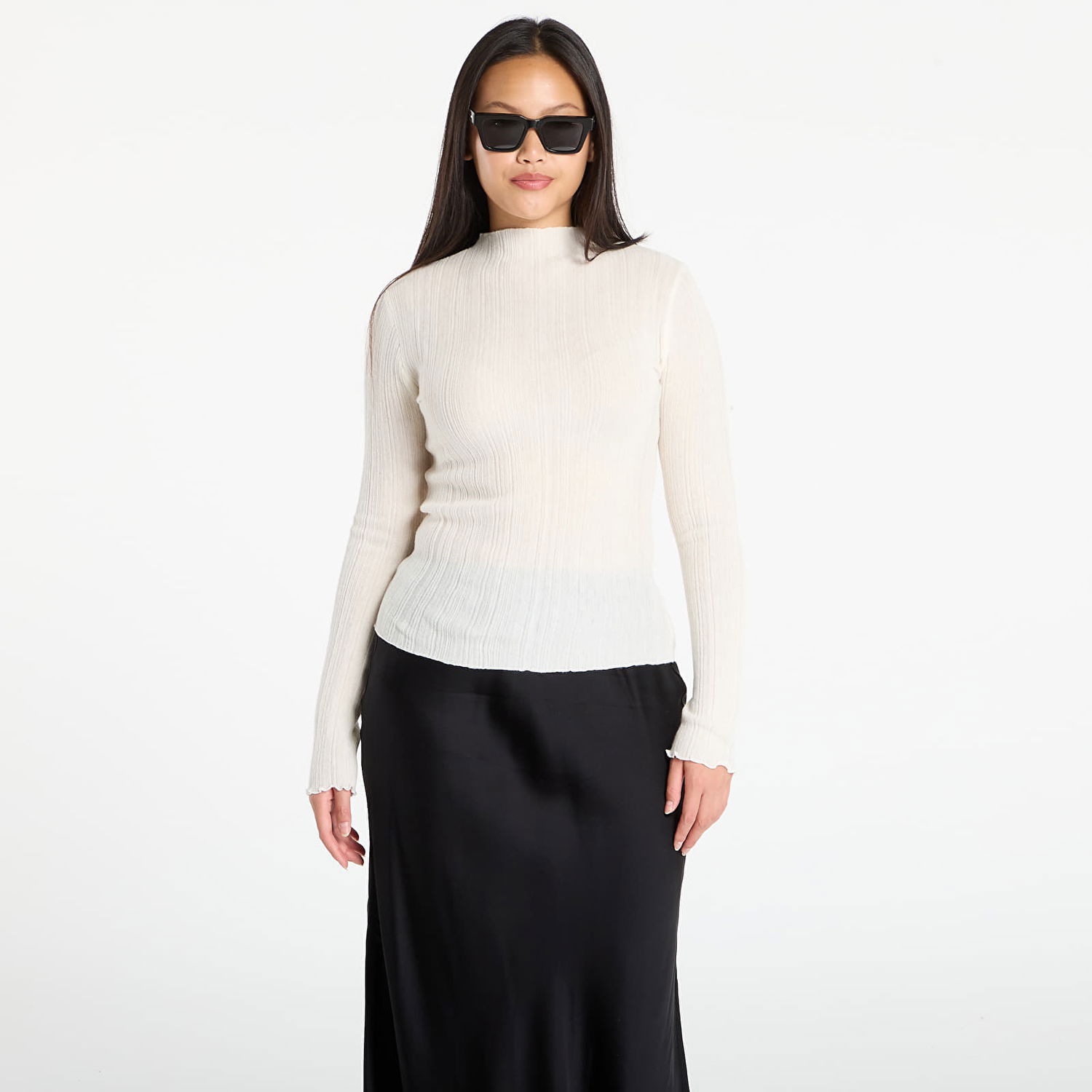 Sveter Samsoe Samsoe Samsøe Samsøe Sajose Turtleneck Sweater Biela | F25300022_CLR000289, 0