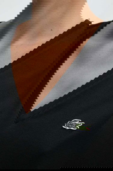 Tričko Lacoste Lacoste V-Neck T-Shirt Čierna | TF7300, 4