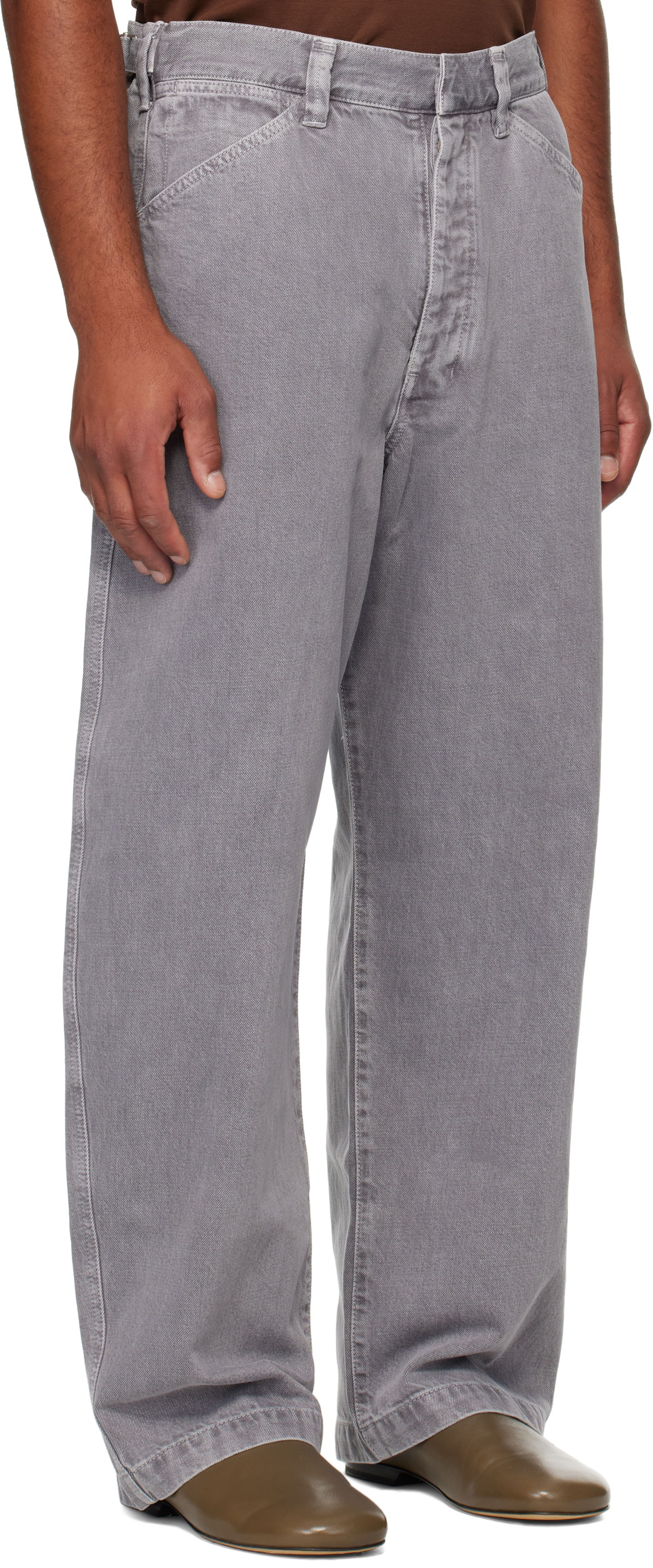 Džínsy LEMAIRE Lemaire Maxi Workwear Jeans Šedá | PA1244 LD1062, 1