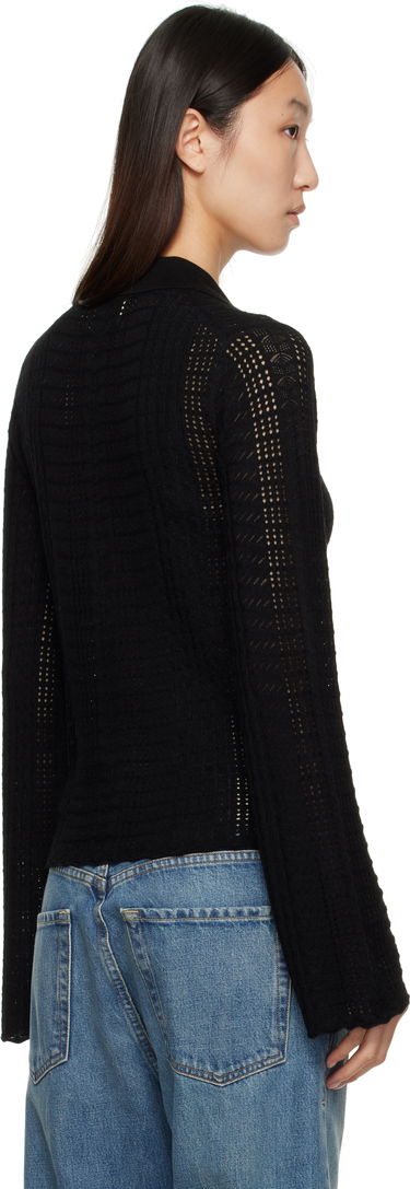Polo tričko Loulou de Saison Loulou de Saison Tiha Knit Polo Čierna | TIHA, 2