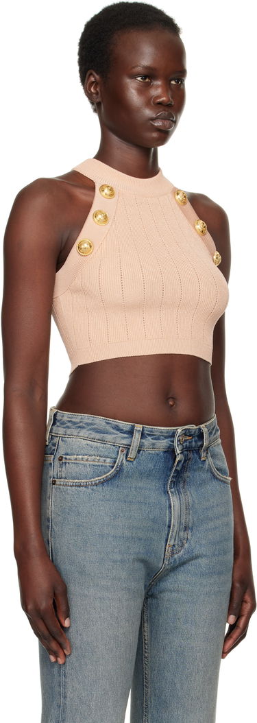 Sukňa Balmain Balmain Halterneck Knit Cropped Top Čierna | EF1AB390KB07, 4