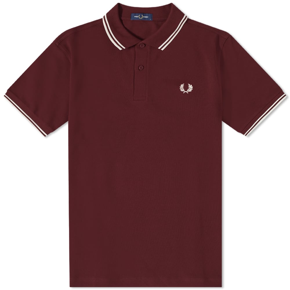 Polo tričko Fred Perry Authentic Slim Fit Twin Tipped Polo Vínová | M3600-597, 0
