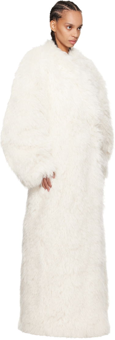 Kabáty Entire Studios Entire Studios Chrysalis Faux-Fur Coat Biela | ES2688FR, 4