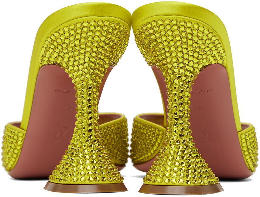 Doplnky Amina Muaddi Amina Muaddi Caroline Crystal Heeled Sandals Žltá | CAROLINE CRYSTAL SLIPPER CL HEEL, 1