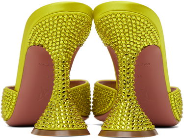 Doplnky Amina Muaddi Amina Muaddi Caroline Crystal Heeled Sandals Žltá | CAROLINE CRYSTAL SLIPPER CL HEEL, 1