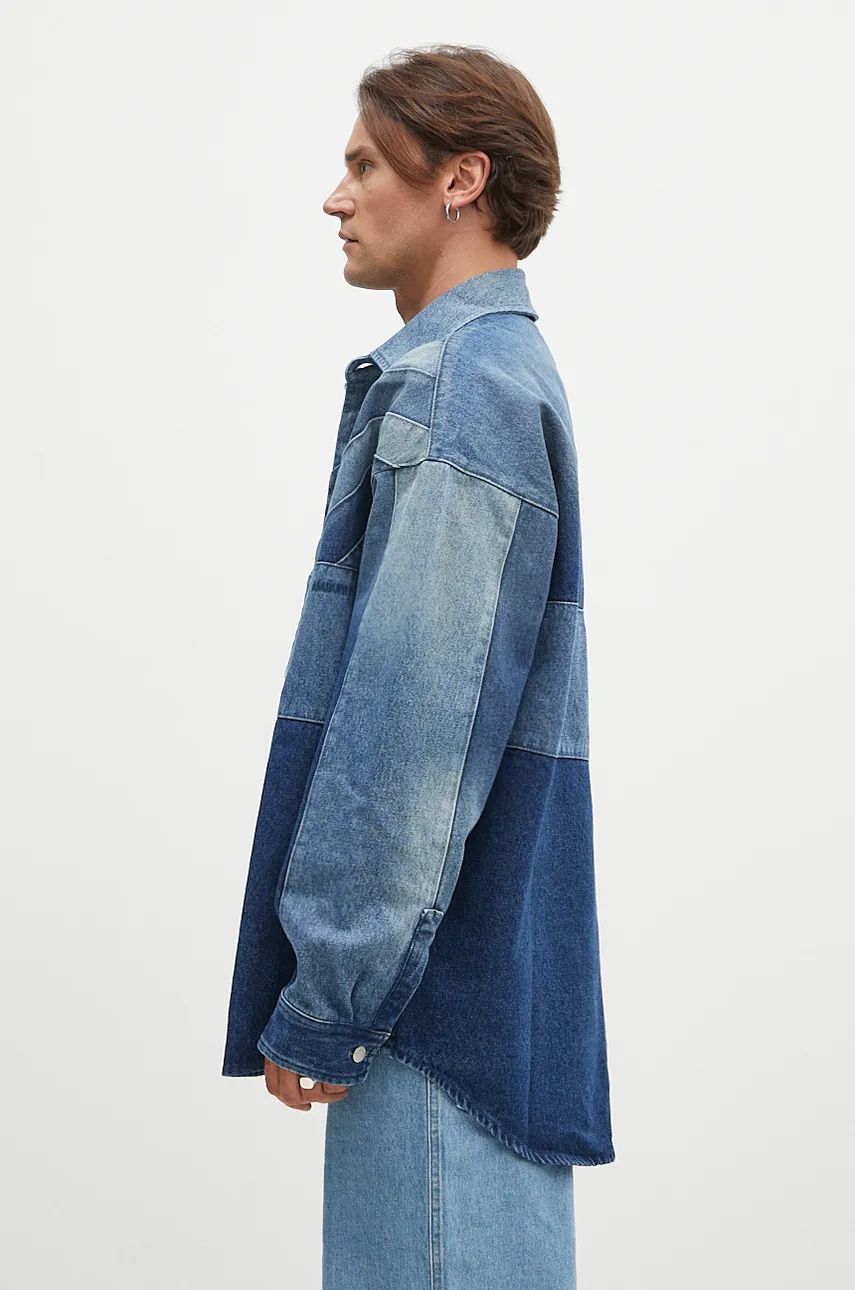 Patchwork Denim Shirt Oversize