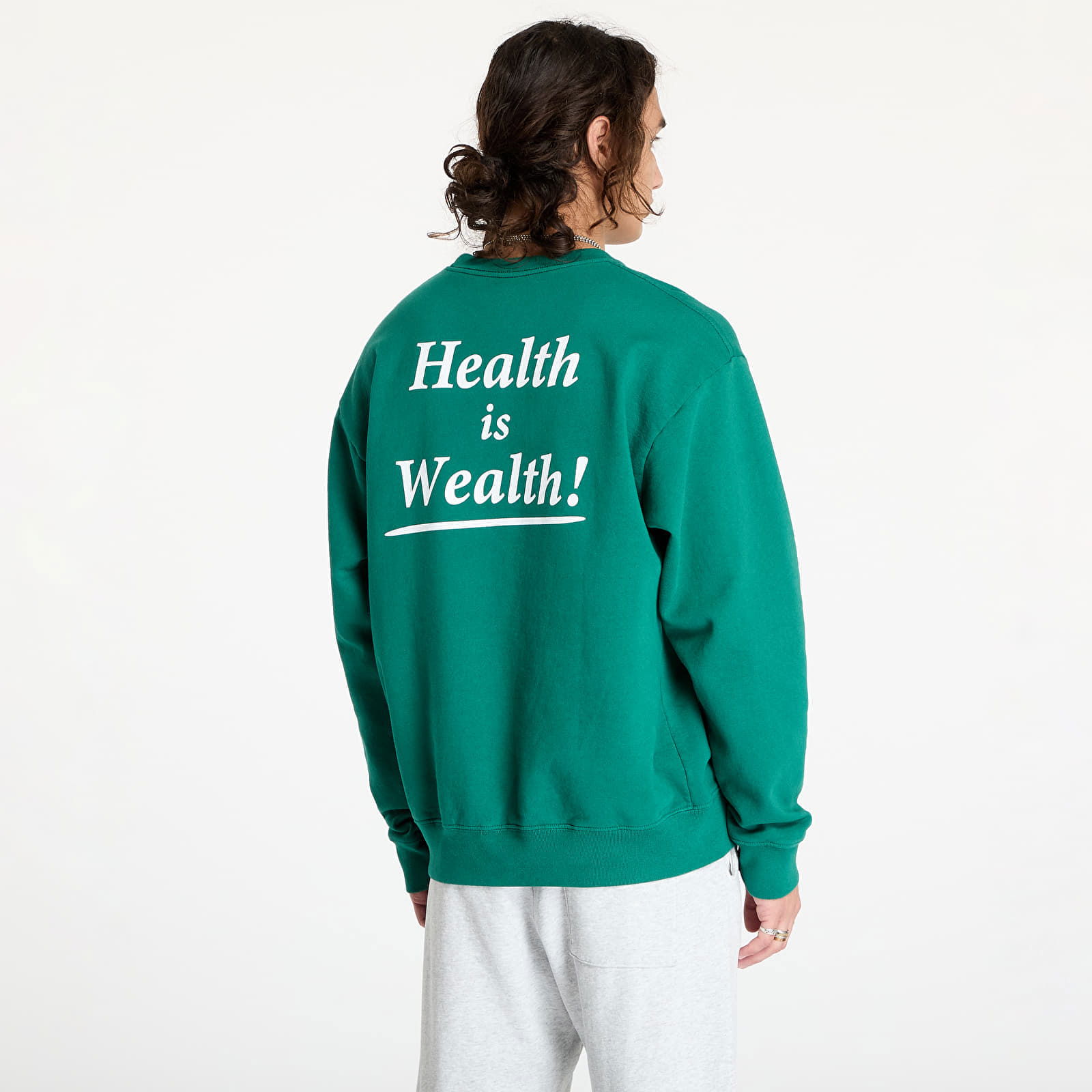 Health Is Wealth Crewneck UNISEX Alpine/ White XS