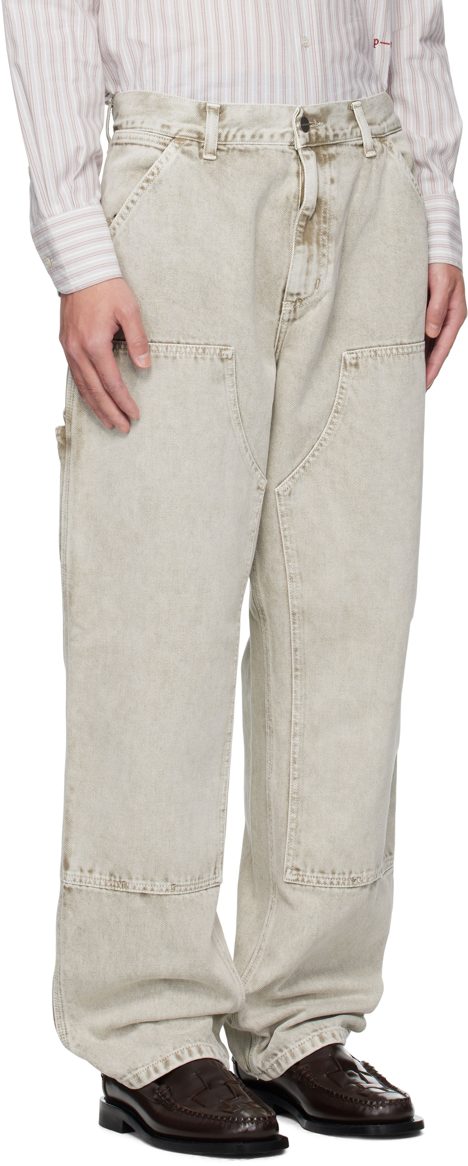 Džínsy Carhartt WIP Carhartt WIP Double Knee Jeans Béžová | I035825, 1