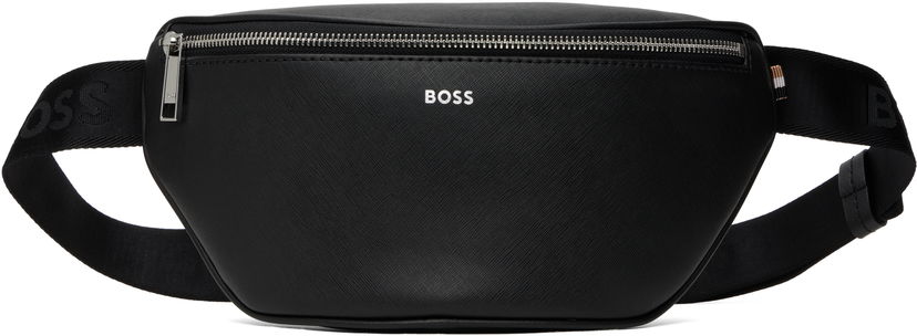 Ľadvinka BOSS Saffiano Leather Belt Bag Čierna | 50485597