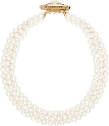Náhrdelník Valentino Valentino Garavani Triple Strand Pearl Necklace with Gold-Tone and Mother-of-Pearl Clasp Metalická | 6W2J0Y28NBS, 0