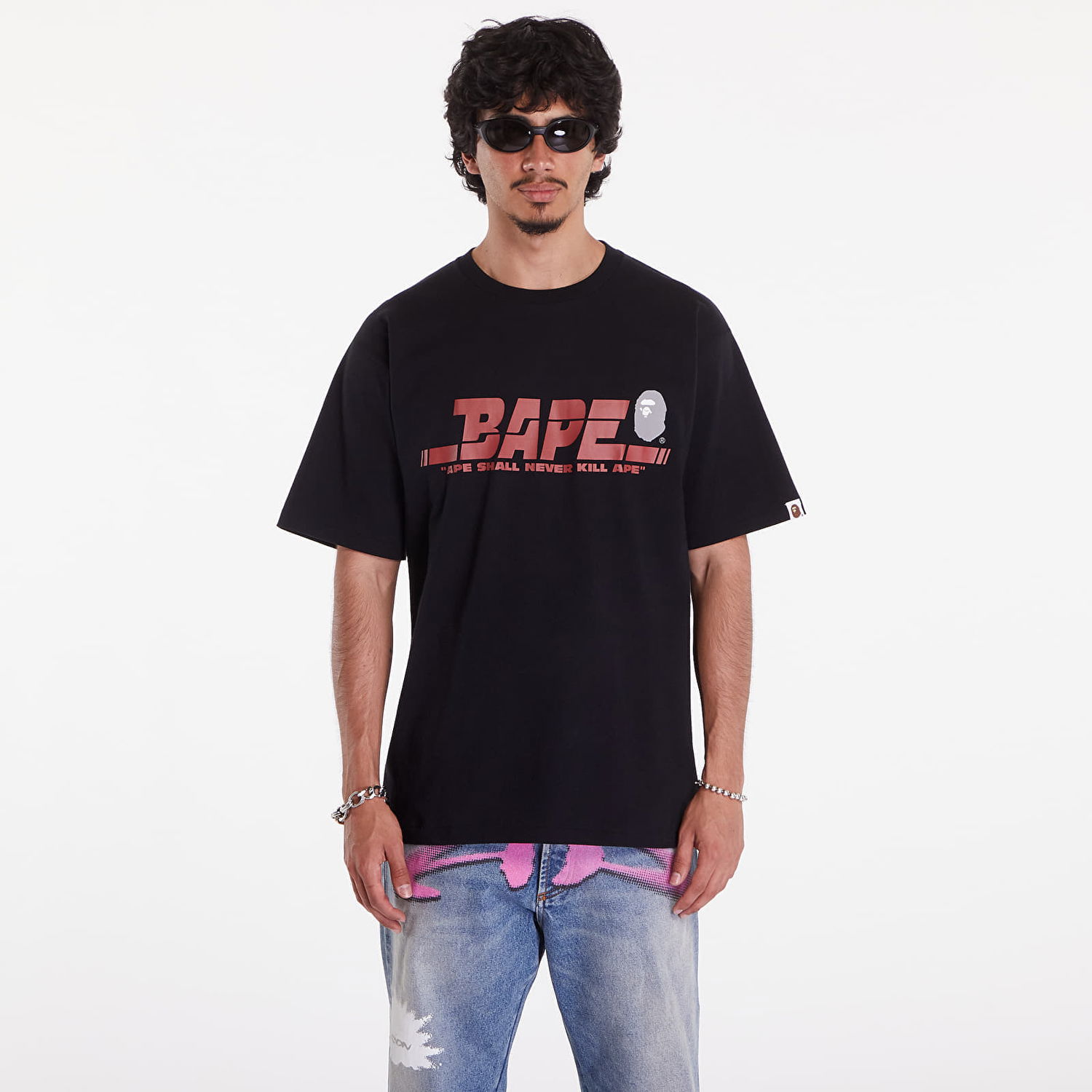 Tričko BAPE A BATHING APE Bape Sports Logo Tee Čierna | 001TEK301035MBLK, 0