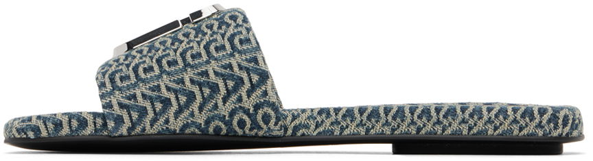 Marc Jacobs 'The J Marc Washed Monogram Denim' Slides
