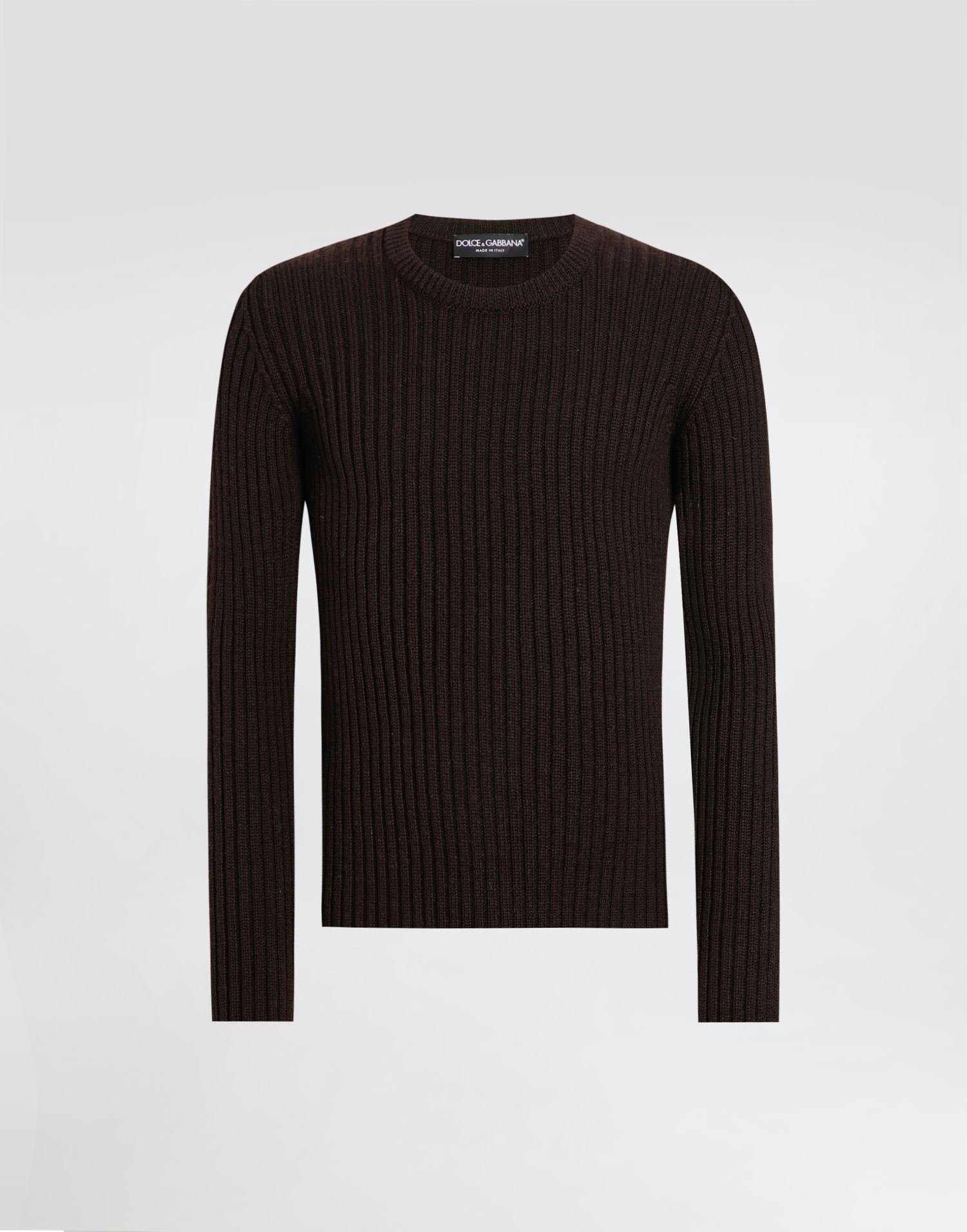 Sveter Dolce & Gabbana Dolce & Gabbana Ribbed Wool Pullover Hnedá | GXQ83TJCVG6M0023, 0