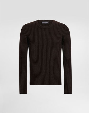Sveter Dolce & Gabbana Dolce & Gabbana Ribbed Wool Pullover Hnedá | GXQ83TJCVG6M0023, 0