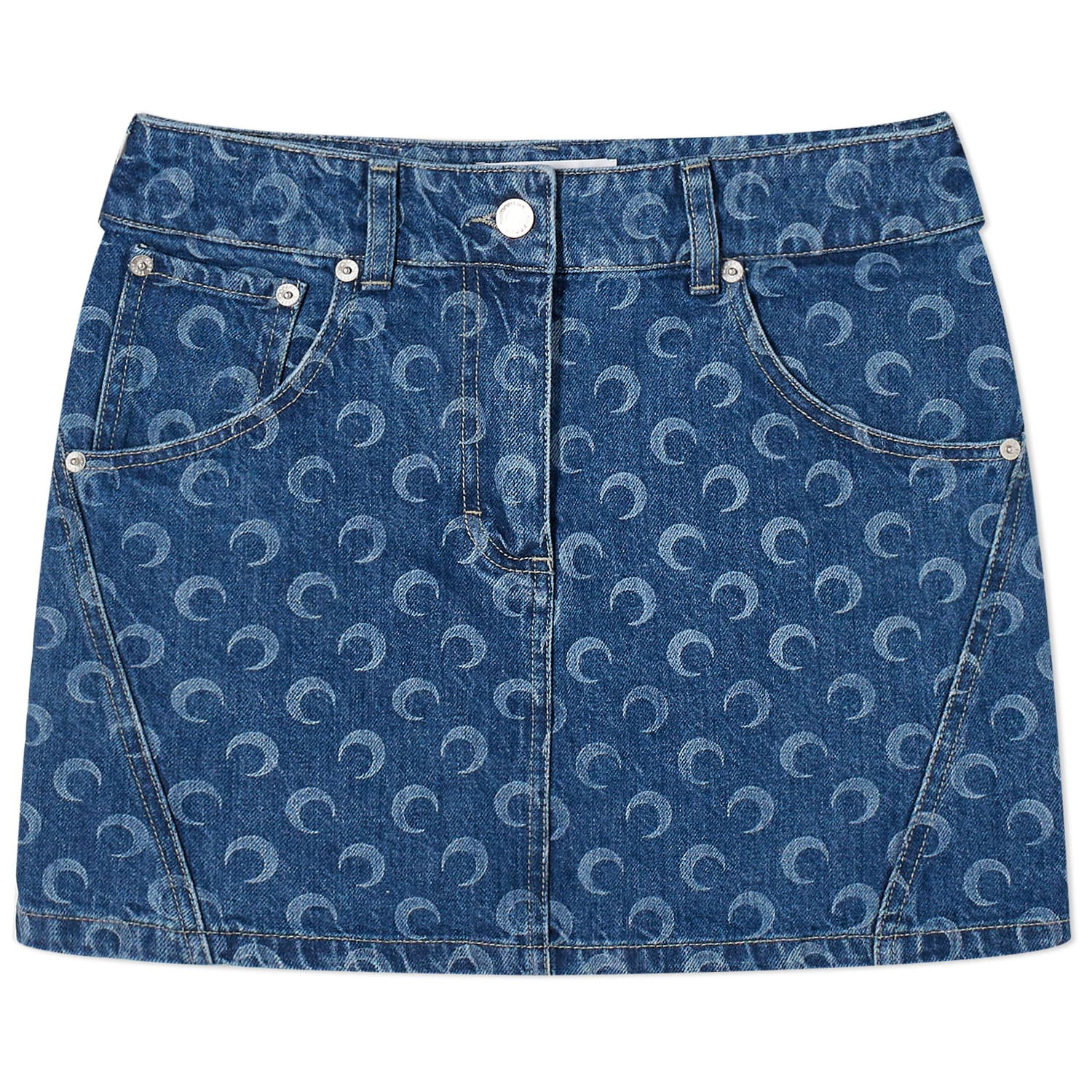 Sukňa Marine Serre Deadstock Denim Navy | WSK057-BL50, 0