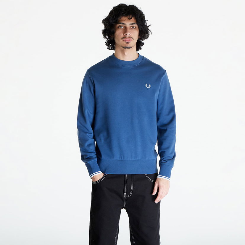 Mikina Fred Perry Crew Neck Sweatshirt Modrá | M7535 V06