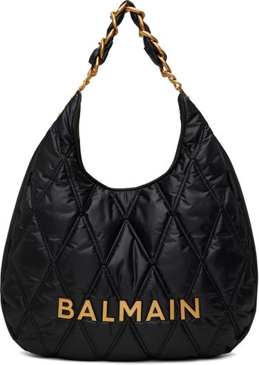 Kabelka Balmain Balmain 1945 Quilted Hobo Bag Čierna | EN1BT929TNDT, 0