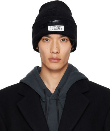 Kulicha Maison Margiela MM6 Maison Margiela Wool Beanie with Taped Label Čierna | SH2TB0003 M13168, 0