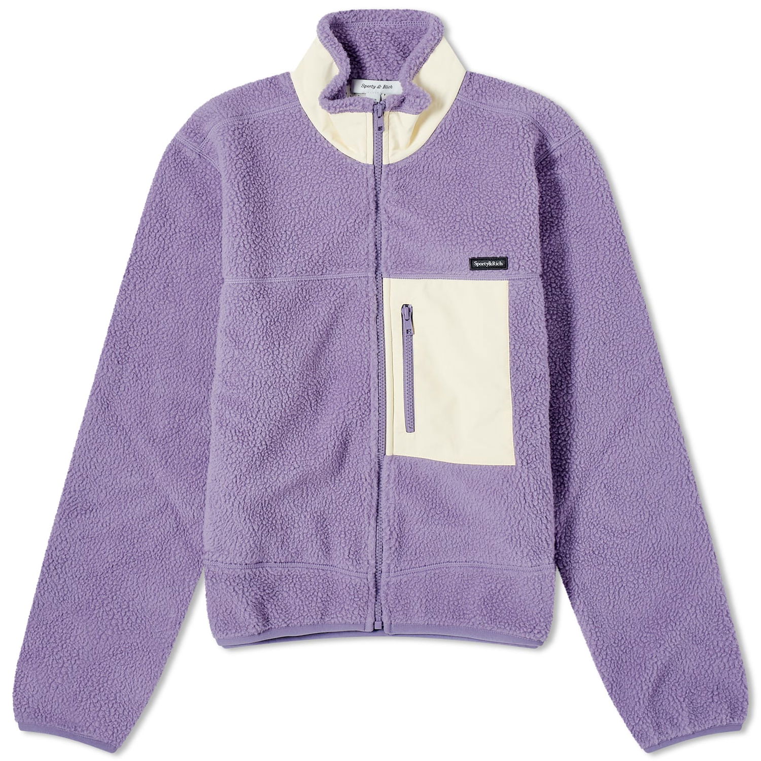 Bunda Sporty & Rich Zipped Sherpa Jacket Fialová | JAAW2333GP-PUR, 0