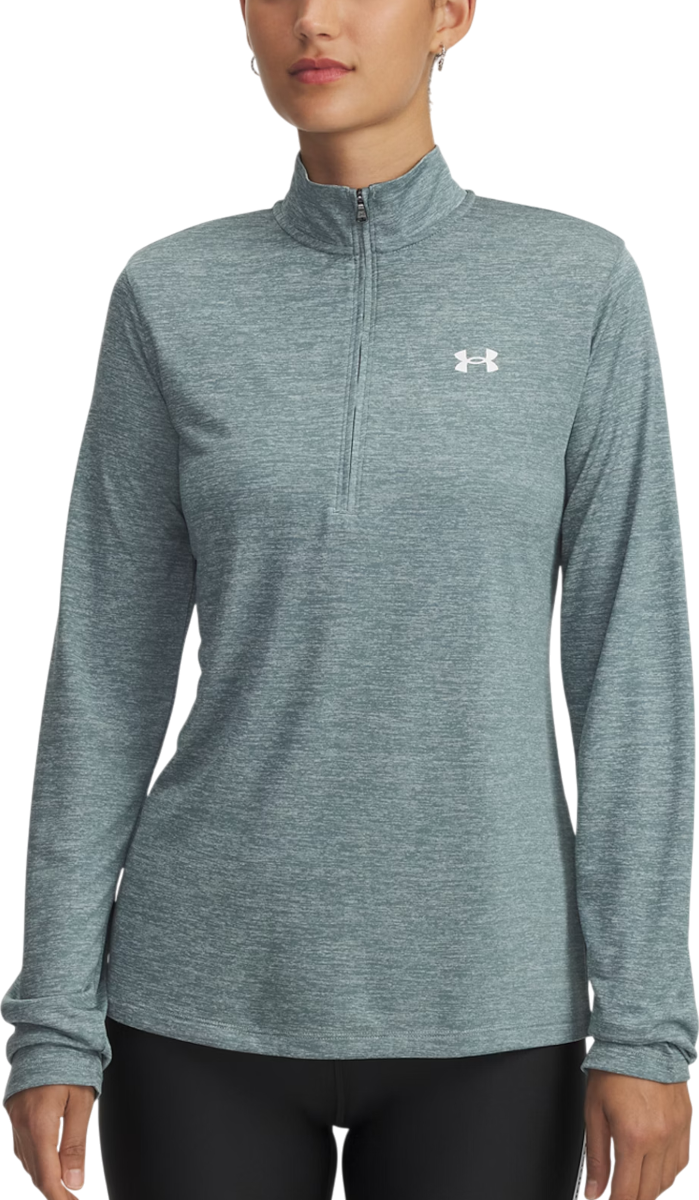 Mikina Under Armour Tech Long Sleeve Quarter Zip Top Twist Tyrkysová | 1384225-587, 0